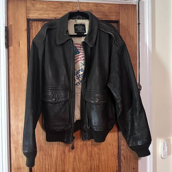 Avirex A-2 Bomber Flight Leather Jacket - Picture 2 of 16